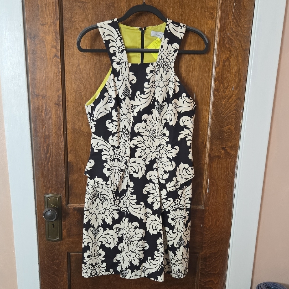 Robert Rodriguez Elegant Black and Cream Floral Dress